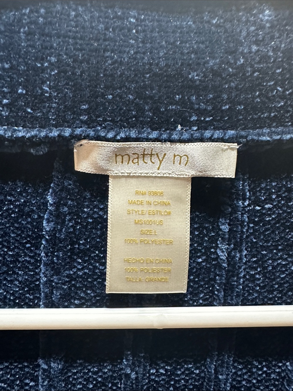 Matty M Deep Navy Ribbed Open-Front Cardigan - Picture 2 of 4